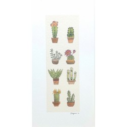 Lot 2 cartes format paysage «Cactus» Virginie Cachau