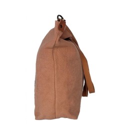 sac cabas motif attrape-rêves et tête de buffle beige