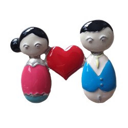 Broche couple avec coeur en...