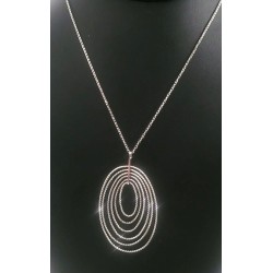 Collier en Argent Rhodié avec Ovales