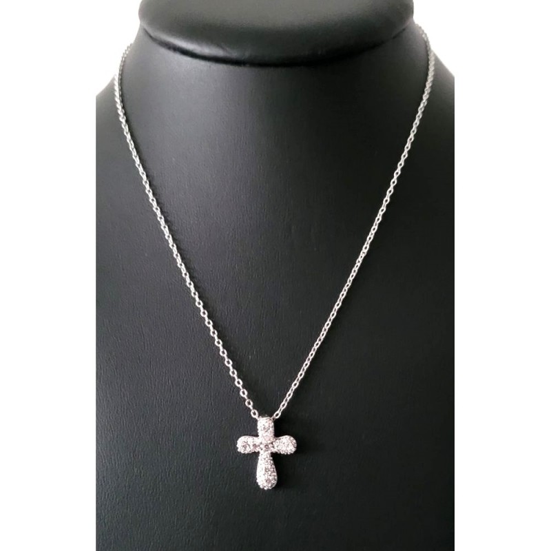 Collier argent avec pendentif croix - l'Officiel Roma