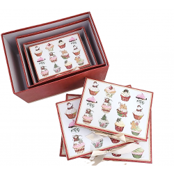 Set de 4 boîtes gigognes rectangulaires Cup cake -Dekoratief