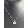 Collier avec pendentif argenté Peace and Love Bijoux fantaisie H. DUBIN