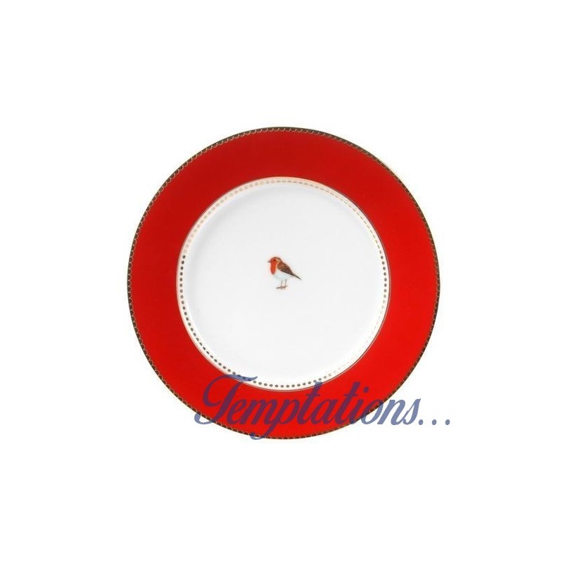 Assiette à pain (17cm)Love Birds rouge medaillon-Pip Studio