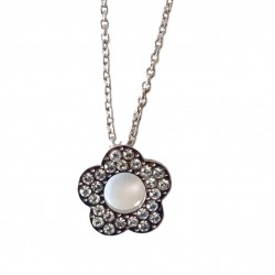 Collier avec pendentif en forme de fleur ajourée - H.Dubin