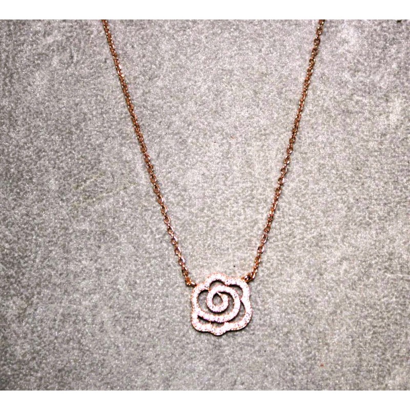 Collier avec pendentif Rose argent rose AG925