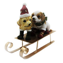 Chiens de noël sur luge