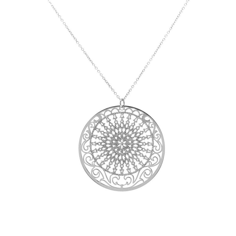 Collier AG925 arabesque glitter blanc- Orus Bijoux