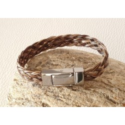 Bracelet homme tressé marron