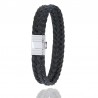 Bracelet Homme en crin noir tressé large - Bijoux ALBANU