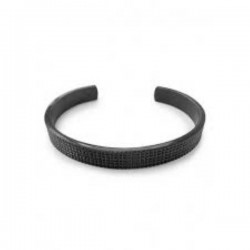 Bracelet jonc homme  en  acier noir - Bijoux MR SILLIS