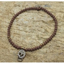 Bracelet en perle avec charm "Tête de mort "– bijoux 7bis