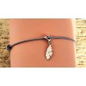 Bracelet Cordon avec cham plume argenté – Lucky Team