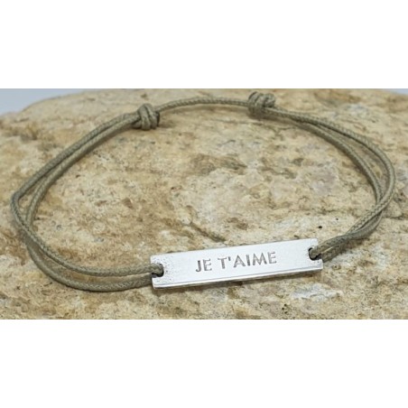 Bracelet cordon "Je t'aime" - Lucky Team