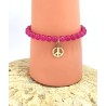 Bracelet en perles roses avec charm Peace AG925 - Lucky Team