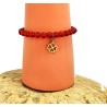 Bracelet en perles rouges avec charm Trèfle  AG925 - Lucky Team