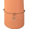 Bracelet cordon avec charm  "Peace" - Lucky Team