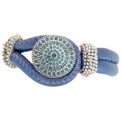 Bracelet bleu avec bouton-pression