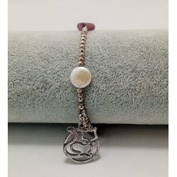 Bracelet de perles avec charm Chat