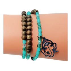 Bracelet de perles 3 tours charm Ganesh Elephant – Lucky Team