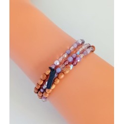 Bracelet de perles 3 tours charm "Ange" – Lucky Team