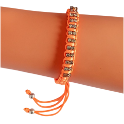 Bracelet Tressé Orange avec...