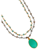 Collier sautoir avec pierre aqua calcédoine– Autour du Parfum