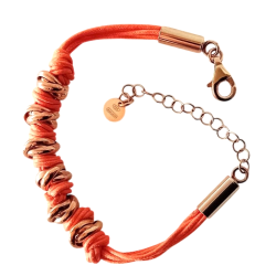 Bracelet orange avec perle argent sterling