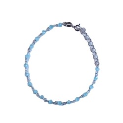 Bracelet de perles bleues argent sterling