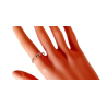 Bague rectangle serti argent 925 doré