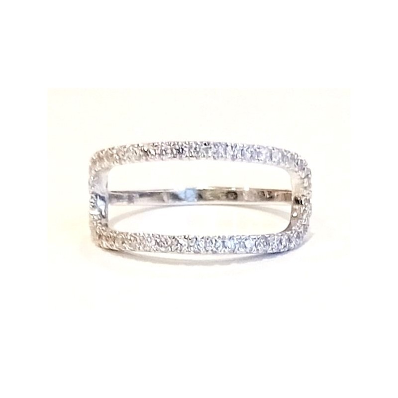 Bague rectangle ajouré serti argent 925