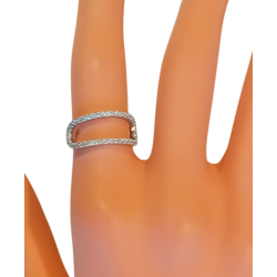 Bague rectangle ajouré serti argent 925