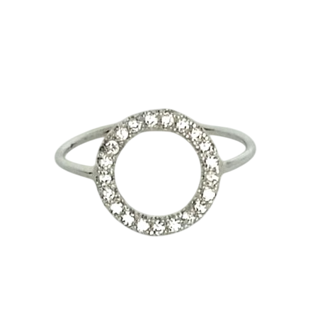 Bague en argent 925 cercle serti de zirconium