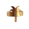 Bague palmier métal doré – Bijoux Léone
