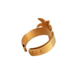 Bague palmier métal doré – Bijoux Léone