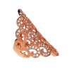 Bague arabesques en métal or rose et zirconium