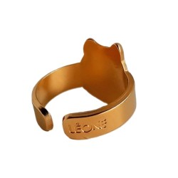 Bague tête de Lion doré - bijoux Léone