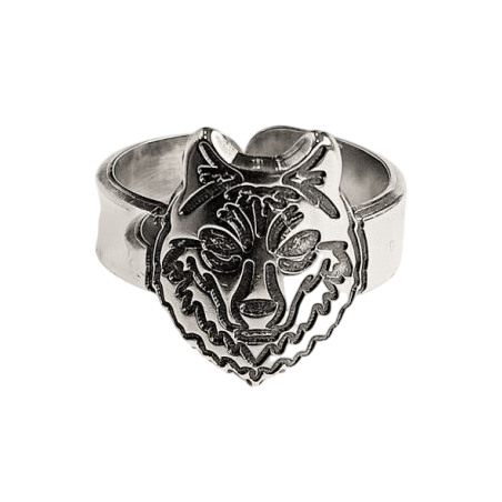 Bague tête de Lion argenté - bijoux Léone