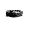 Bague homme acier et crin de cheval noir