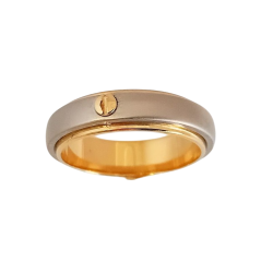 Bague homme acier et or 3 vis dorées