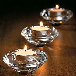 Bougeoir en verre pour bougie lumignon