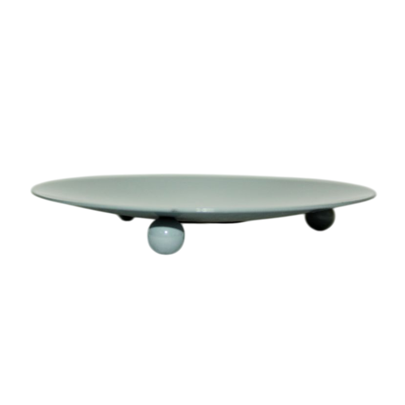Support pour bougie en métal gris