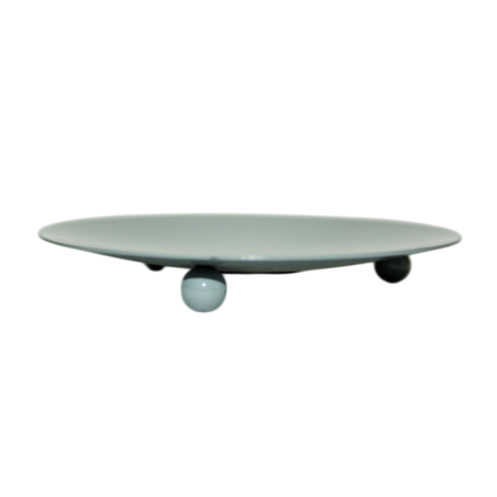 Support pour bougie en métal gris