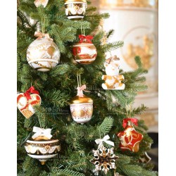 Boule de Noël ovale POUDRE CHIC BACI MILANO