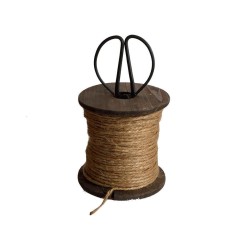 Bobine en Bois avec Ficelle et Ciseaux