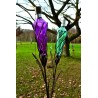 Torche " Epis" de jardin en verre couleur parme et  fer forge Cecilia Création