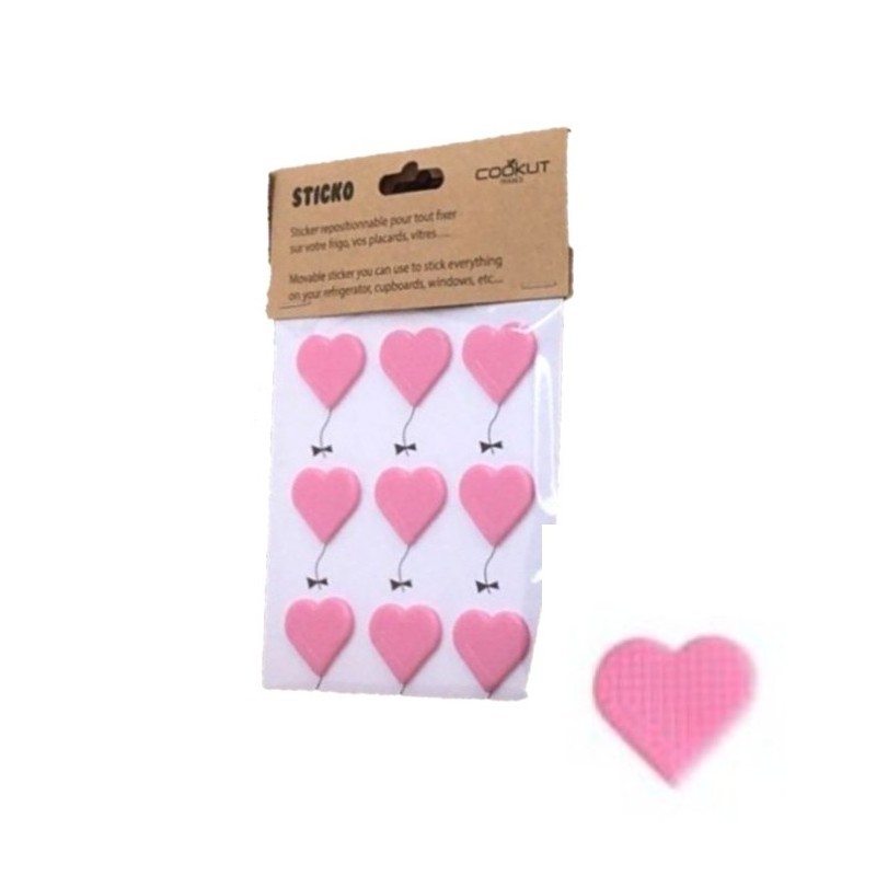 Stickers fix coeurs repositionnables - Cookut