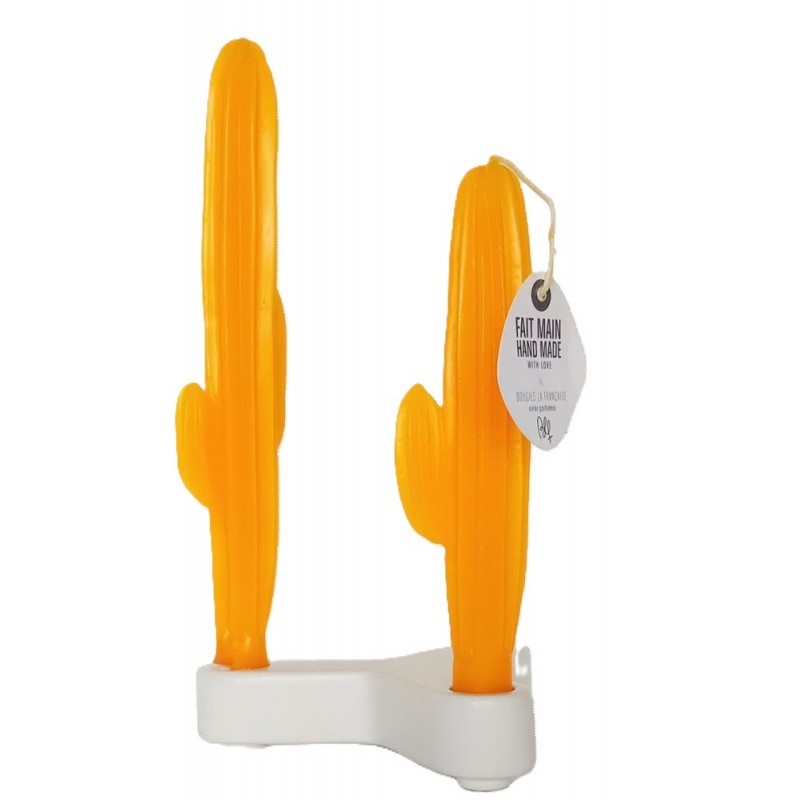 Duo flambeaux cactus safran - Bougie la Francaise