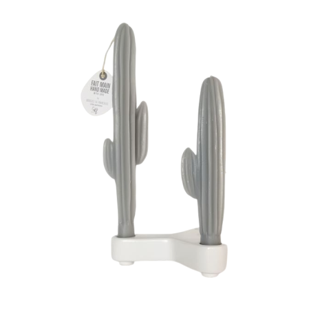 Duo flambeaux cactus gris - Bougie la Francaise