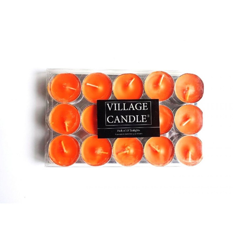 Boite de 15 lumignons orange village candle